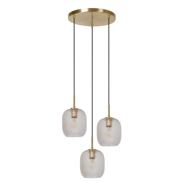 Lucide ALICENT - Pendant light - Ø 35 cm - 3xE27 - Matt Gold / Brass - turned off